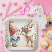 De gnoom en het rendier papieren bordje (Feest)