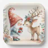 De gnoom en het rendier papieren bordje (Voorkant)