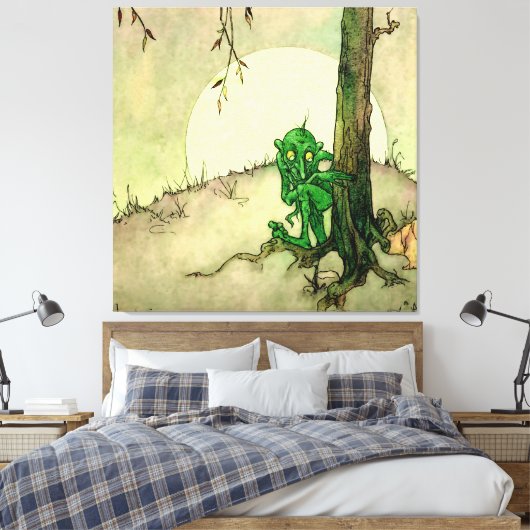 “De Gnoom” van Marjorie Miller Canvas Afdruk (Insitu (Slaapkamer))