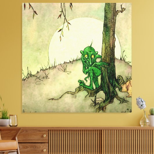 “De Gnoom” van Marjorie Miller Canvas Afdruk (Insitu (Woonkamer))