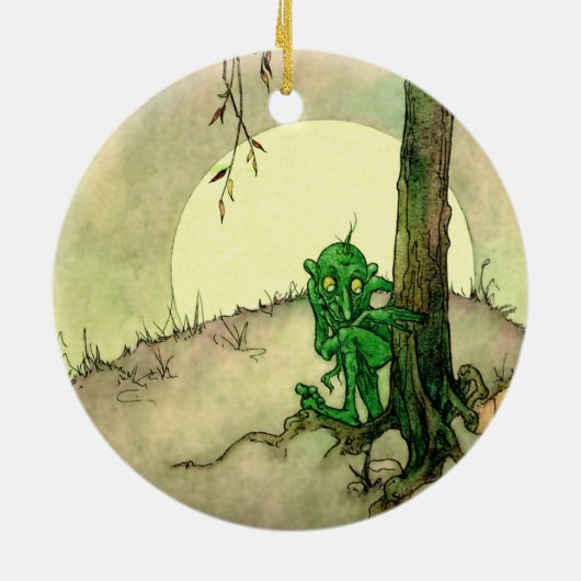 "De Gnoom" van Marjorie Miller Keramisch Ornament (Achterkant)