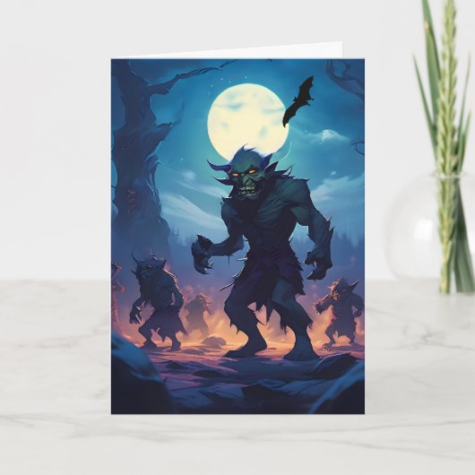 De Goblin Shuffle Halloween Feestdagen Kaart (Voorkant)