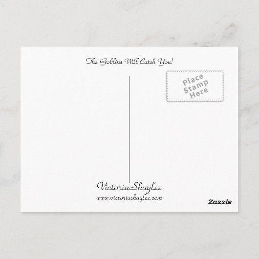 De Goblins zullen je vangen! Briefkaart (Achterkant)