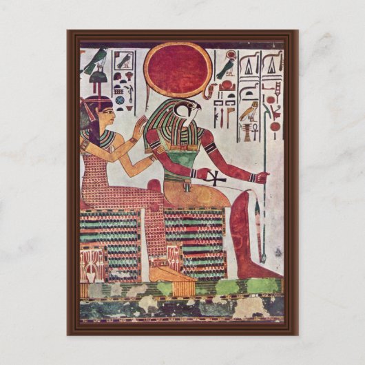 De God herstelt Harakleti Amentit en de godin van  Briefkaart (Voorkant)