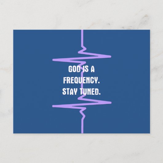De god is een Frequentie. Stem in. Briefkaart (Voorkant)