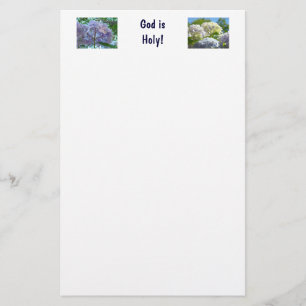De god is Heilig! godsdienstige Spirituele Bloemen Briefpapier