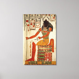De god, Khepri, van de Tomb van Nefertari Canvas Afdruk