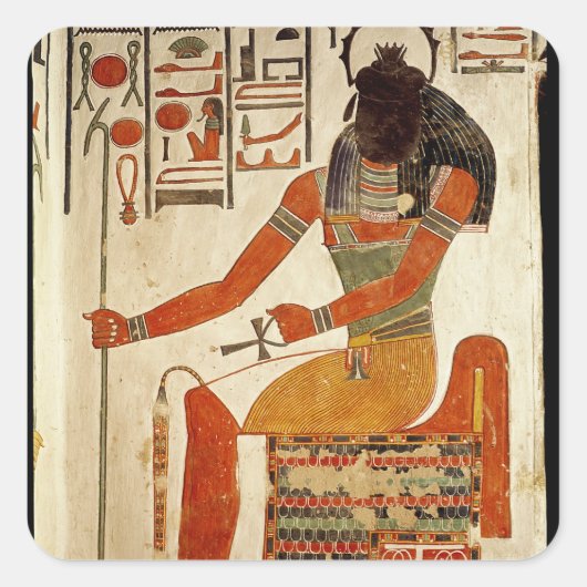 De god, Khepri, van de Tomb van Nefertari Vierkante Sticker (Voorkant)