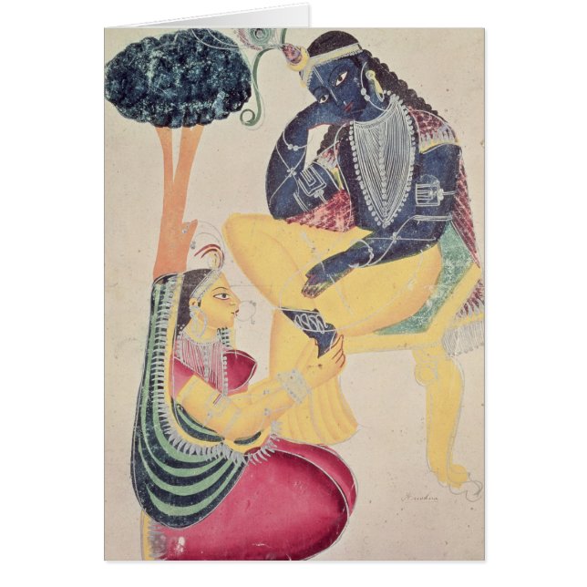 De God Krishna met zijn sterfelijke liefde, Radha (Voorkant)