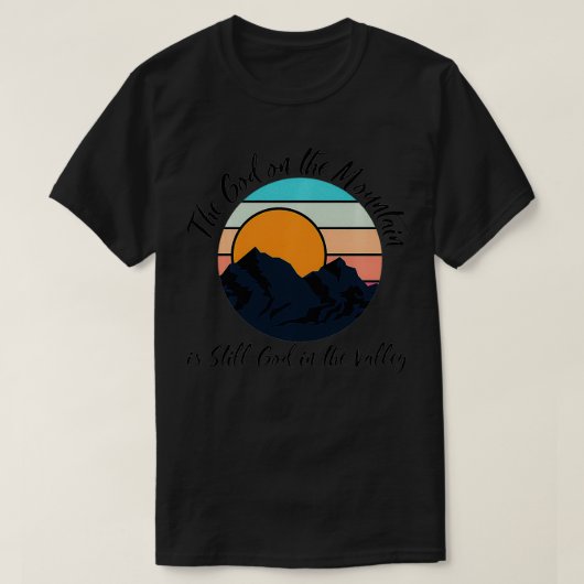 De god op de bergen, religie Christelijk T-shirt (Design voorkant)