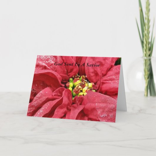 De god stuurde ons een redder feestdagen kaart (Voorkant)