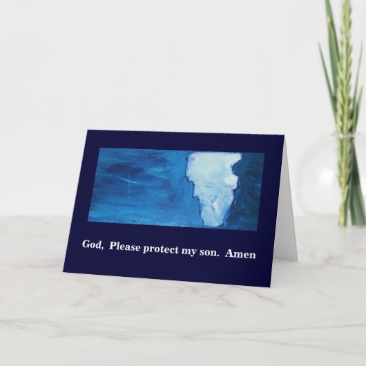 DE GOD, TE BESCHERMEN GELIEVE MIJN ZOON KAART (Voorkant)