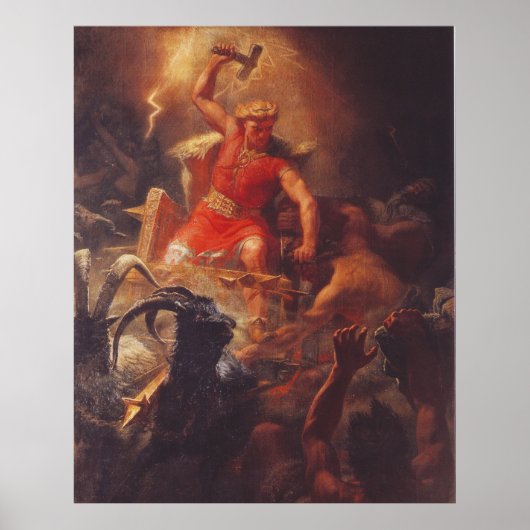 De God Thor vecht Poster (Voorkant)
