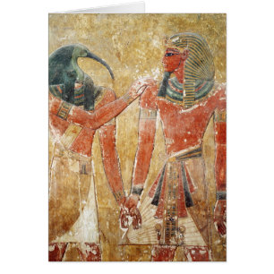 De god Thoth met Seti I in de Tomb van Seti