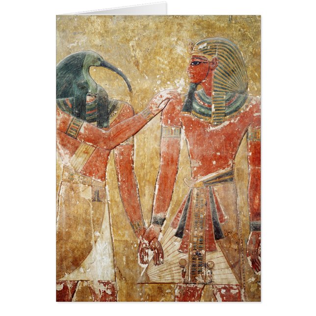 De god Thoth met Seti I in de Tomb van Seti (Voorkant)
