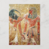 De god Thoth met Seti I in de Tomb van Seti Briefkaart (Voorkant)