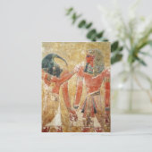 De god Thoth met Seti I in de Tomb van Seti Briefkaart (Staand voorkant)