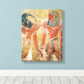 De god Thoth met Seti I in de Tomb van Seti Canvas Afdruk (Insitu (Houten vloer))