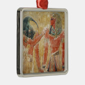 De god Thoth met Seti I in de Tomb van Seti Metalen Ornament (Rechts)