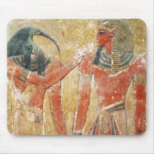 De god Thoth met Seti I in de Tomb van Seti Muismat