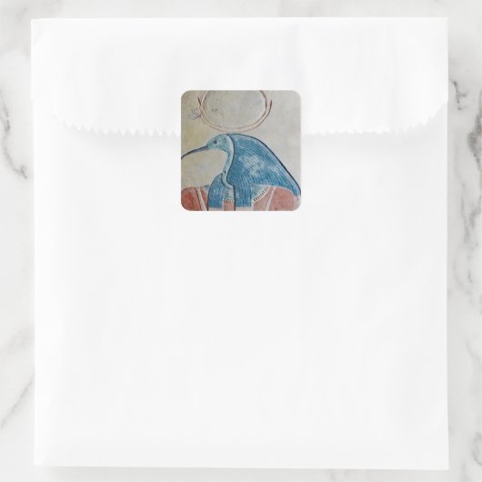 De god Thoth Vierkante Sticker (Tas)