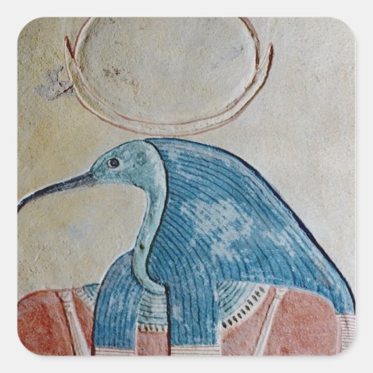 De god Thoth Vierkante Sticker (Voorkant)