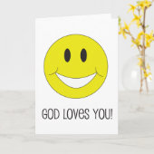 De God van de glimlach houdt van u Christelijk Kaart (Gele Bloem)