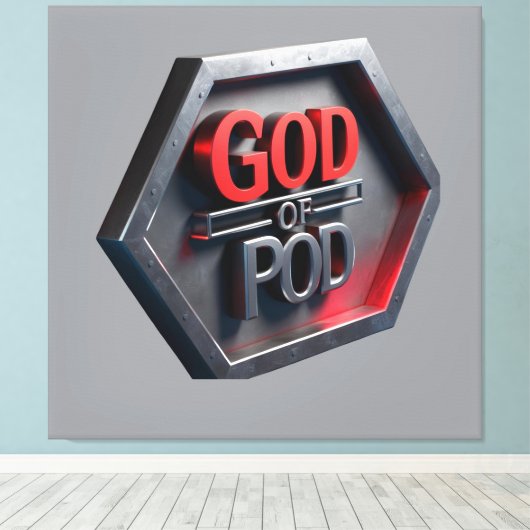 De God van POD (print on demand) Canvas Afdruk (Insitu (Houten vloer))