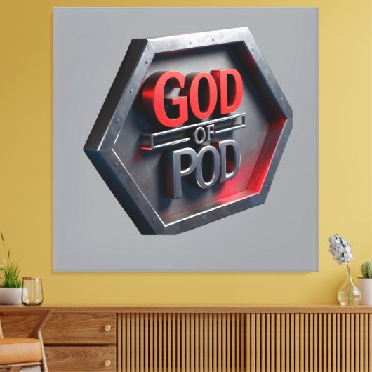 De God van POD (print on demand) Canvas Afdruk (Insitu (Woonkamer))