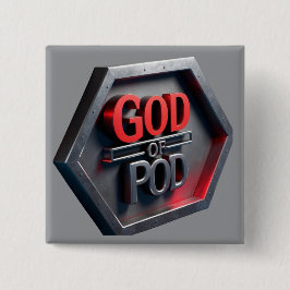 De God van POD (print on demand) Vierkante Button 5,1 Cm