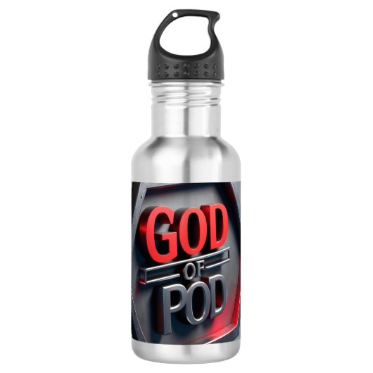 De God van POD (print on demand) Waterfles (Voorkant)