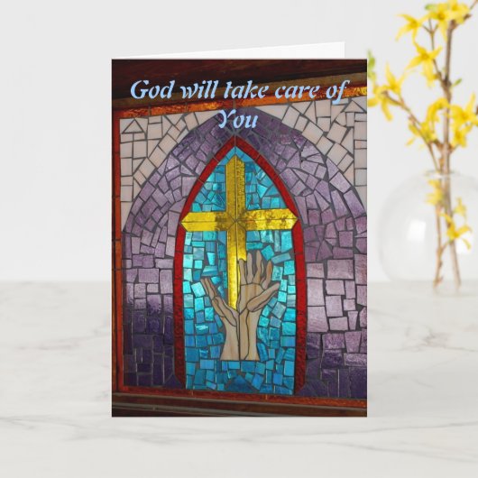 De god zal u behandelen kaart (Gele Bloem)