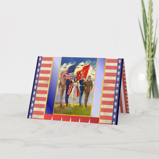 De god zegent Amerika Feestdagen Kaart (Voorkant)