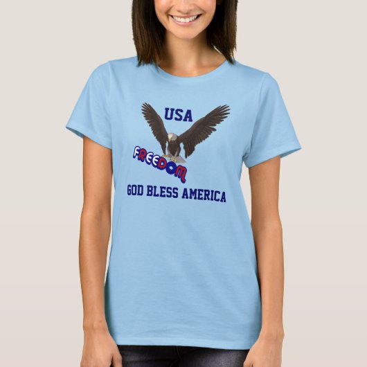 De god zegent de Patriottische T-shirt van Amerika (Voorkant)