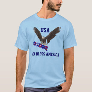 De god zegent de Patriottische T-shirt van Amerika