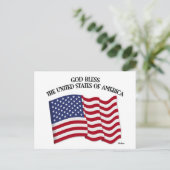 DE GOD ZEGENT DE VLAG VAN DE VERENIGDE STATEN VAN BRIEFKAART (Staand voorkant)