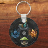 De Godai vijf elementen kanji art illustratie Sleutelhanger (Voorkant)