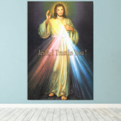 De Goddelijke Barmhartigheid 40x60 Devotioneel Afb Canvas Afdruk (Insitu (Houten vloer))