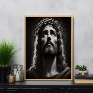 De goddelijke blik van Jezus Christus van hoop Poster