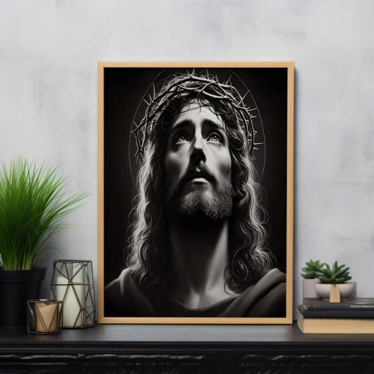 De goddelijke blik van Jezus Christus van hoop Poster