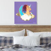 De Goddelijke Eenhoorn | Maan en wolken Canvas Afdruk (Insitu (Slaapkamer))