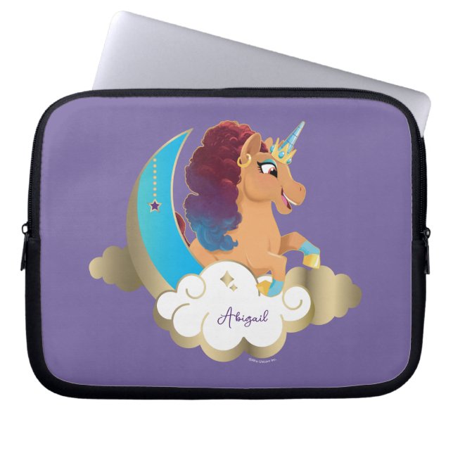 De Goddelijke Eenhoorn | Maan en wolken Laptop Sleeve (Voorkant)