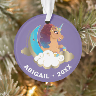 De Goddelijke Eenhoorn Maan en wolken Ornament