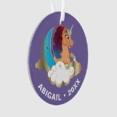 De Goddelijke Eenhoorn | Maan en wolken Ornament (voorkant)