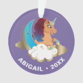 De Goddelijke Eenhoorn | Maan en wolken Ornament (voorkant)