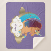 De Goddelijke Eenhoorn | Maan en wolken Sherpa Deken (Voorkant)