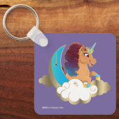 De Goddelijke Eenhoorn | Maan en wolken Sleutelhanger (Voorkant)