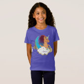 De Goddelijke Eenhoorn | Maan en wolken T-shirt (Voorkant volledig)
