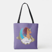 De Goddelijke Eenhoorn | Maan en wolken Tote Bag (Achterkant)