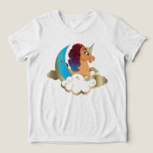 De Goddelijke Eenhoorn   Maan en wolken Tri-Blend Shirt